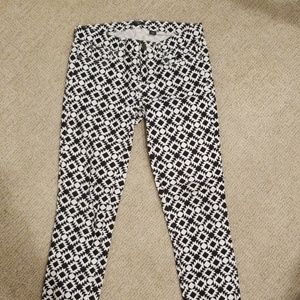 J. Crew patterned black and white jeans